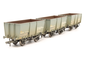 3 x 16 Ton Slope Sided Steel Mineral Wagons, A) B.S.C.O.20490, B) B.S.C.O.20651, C) B.S.C.O.20206 in BSC Minerals Grey Livery - Limited Edition for Modelzone