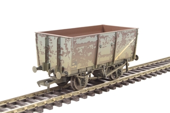 16T slope sided mineral wagon in BR grey - weathered