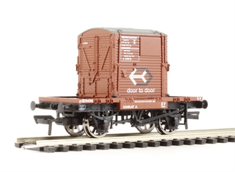 Conflat wagon in BR bauxite with A Container in BR bauxite Door to Door livery