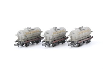 14-ton tank wagons - National Benzole - 762, 764 & 766 - pack of three - weathered - split from set