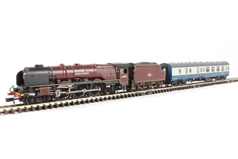 Cumbrian Mountain Express Train Pack with Coronation Class 46229 "Duchess of Hamilton" in BR maroon with late crest, 3 x Mk1 coaches in blue/grey & Scenecraft "Ais Gill" Signal box