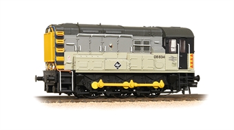 Class 08 shunter 08834 in BR Railfreight triple grey distribution sector