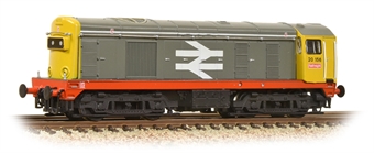 Class 20 20156 in BR railfreight grey with red stripe