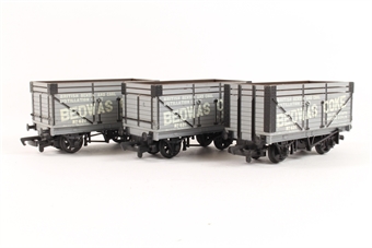 Set of 3 Private Owner 9 plank Wagons "Bedwas Coke"