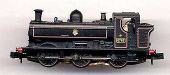 Class 8750 0-6-0 Pannier Tank 8763 in BR Lined Black with early logo