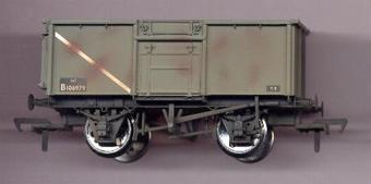 16 Ton steel mineral wagon in BR grey with top flat doors (weathered) B106979
