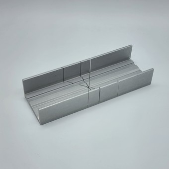 Thin Slot Aluminum Miter Box in Aluminum Color