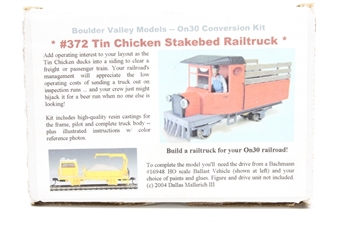 Tin chicken stakebed railtruck conversion kit - for use with Bachmann 16948