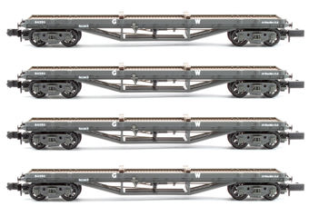 Set of 4 30T 'Macaw B' Bogie Bolster Wagons GWR Grey With Load No. 84249