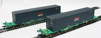 2 Intermodal bogie wagons with 2 45ft containers "Seaco"