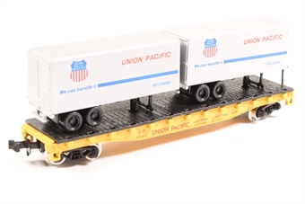 Piggyback Flat Car with Trailer load #39163 of the Union Pacific Railroad