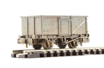 16 Ton Steel Mineral Wagon Top Flap Doors in BR Grey B565332 - weathered