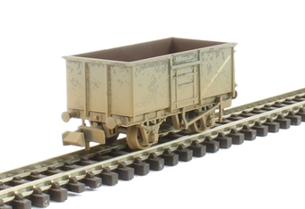 16 Ton Steel Mineral Wagon with Top Flap Doors in BR grey B84198 - weathered