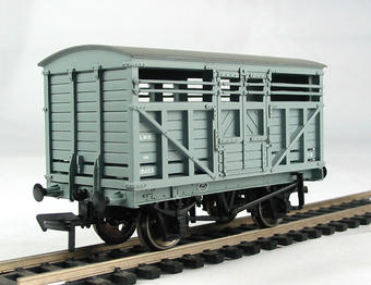 10 ton cattle wagon in LMS grey livery