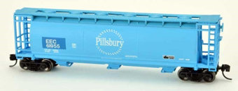 3-bay ACF cylindrical covered hopper of Pillsbury - blue 61959