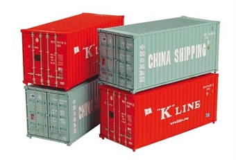 Pack 20ft Containers 'China Shipping & K-Line' x 4