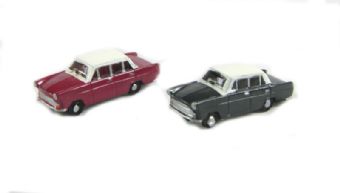 Morris Oxford Farina - Pack  of 2 - 1 red with white roof, 1 grey with white roof