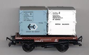 Conflat wagon B704954 with 2 AFU containers BR