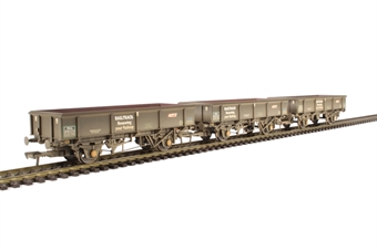 Triple Pack 34 Tonne PNA Wagons Railtrack 5 Rib Weathered