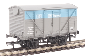 BR 12T ZRB Ventilated Van With Plywood Doors ADB761595 in BR Departmental Rail Stores Livery