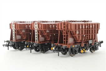 3 x 22 Ton Presflo Bulk Powder Wagons, Wagon A) B873083, Wagon B) B873091, Wagon C) B887860, in 'Cement' Bauxite Livery - Limited edition for Lord & Butler