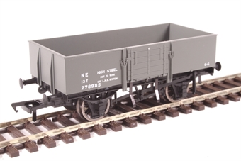 13T high sided steel wagon with smooth sides & wooden doors in LNER grey