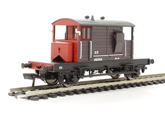 25 Ton Pill Box brake van 56365 in SR brown with grey roof & red ends