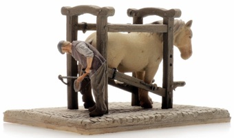 Shoeing Stock, Horse, and Farrier