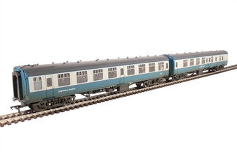 Pack of two Mk1 coaches in BR blue & grey with Network SouthEast branding (weathered) and fitted passenger figures