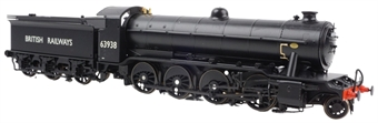 Class O2/2 'Tango 2-8-0 63938 in BR black with BRITISH RAILWAYS lettering, GN cab and tender