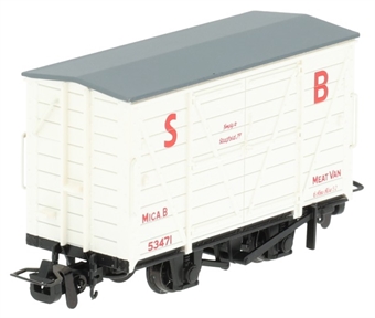 RNAD 4-wheel box van in Statfold Barn Railway white GÇÿMICA BGÇÖ - 53471