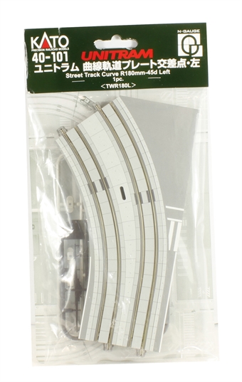 UniTram Street Track Curve R180mm 45d Left - Replaces 40-101