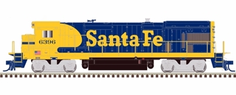 B23-7 GE FB-2 trucks low nose 6396 of the Santa Fe - digital sound fitted