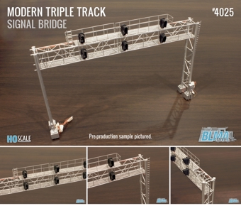 Modern Triple Track Signal Bridge (Lighted and Assembled)