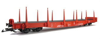DB Flat Wagon with stakes - 4 axle