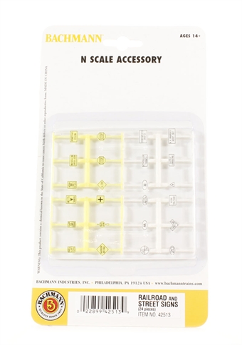 Railroad & Street Signs (24 Pcs.)