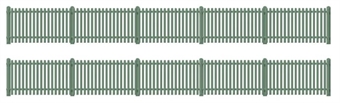 GWR Picket Station Fencing, green (straight only) 680mm