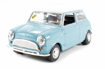 1960s Mini "You Have Been Nicked" in light blue with seaside postcard style packaging