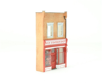Low Relief brick-built shop "Nicks Barbers"