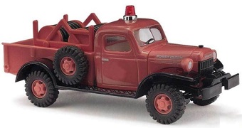 1945-1968 Dodge Power Wagon 4x4 Pickup Truck with Hose Reel, Fire Department (Red)