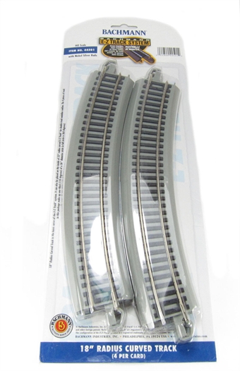 18in. Radius Curved Track (4/Card)