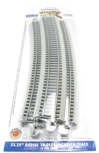 33.25in Radius 18 Degree Curved Track (5/Card)