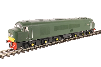 Class 45 'Peak' in BR green with small yellow panels and green roof - unnumbered