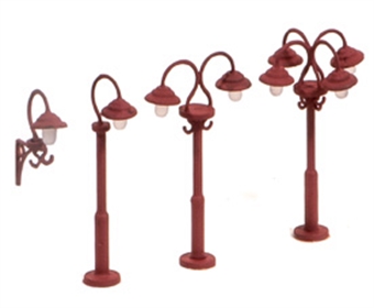 Swan necked lamps - non-working - pack of nine - plastic kit
