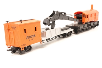 Crane Car & Boom Tender in Amtrak livery