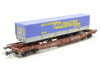 Hupac Bogie Flat Wagon with container 'LKW Walter' of the +ûBB