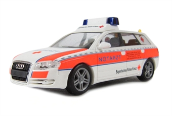 Audi A6 Notarzt Ambulance car in white & orange HO gauge