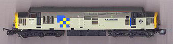 Class 37 diesel 37715 Construction markings one side and Petroleum the other
