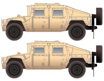 Weathered Tan Humvee Vehicles (2-Pack)