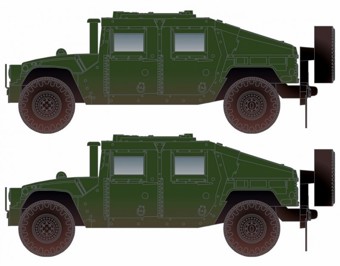 Weathered Olive Drab Humvee Vehicles (2-Pack)